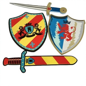 En stock, ensemble épée et bouclier en mousse EVA pour enfants de 8 à 13 ans, arme de simulation sécurisée, vente en gros - Product Image 1