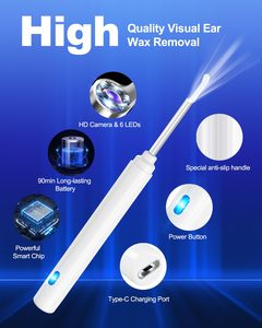 Otoscope sans fil pour l'élimination du cérumen, kit de nettoyage d'oreilles HD avec caméra - Product Image 4