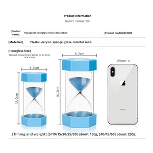 Minuteur Sablier en Plastique pour Enfants 5/15/30 Minutes, Bouteille de Sable Coulant Anti-Chute en Forme d'Entonnoir, Design Moderne et Créatif, Musique - Product Image 4