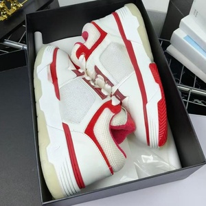 Combinaison de couleurs rouge et blanc, chaussures plateforme luxueuses sur mesure de haute qualité. Chaussures de sport de marque de créateur de mode - Product Image 4