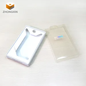 Boîte d'emballage électronique transparente pour téléphone, boîte d'emballage en papier avec fenêtre transparente, logo personnalisé