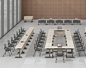 Table de formation et de conférence modulaire multifonctionnelle, bureau pliable avec structure en acier - Product Image 5