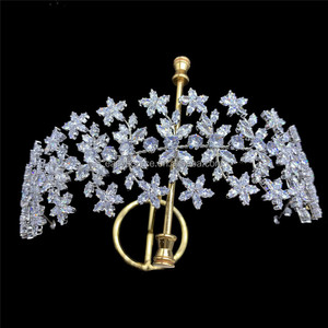 RE4148-tiara de princesa con zirconia cúbica para mujer, accesorios para el cabello para novia - Product Image 3