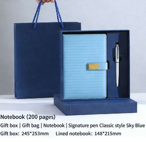 New High-Value Business Minimalist <b>Notebook</b> Gift Box <b>Set</b> Thread-Bound Binding Thickened Pages Customized Engraving Logo Printing - Product Image 5