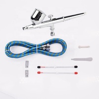 Kit de peinture aérographe professionnel à double action BT-131, ensemble d'aérographe multifonction en cuivre, sans fil, avec gobelets à gravité de 2/3 oz et 4/3 oz