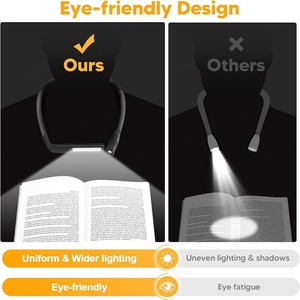 Lampe de lecture LED sans fil rechargeable à logo personnalisé, flexible, pour le cou, protection des yeux, vente en gros pour chambre à coucher - Nouveauté 2025 - Product Image 4