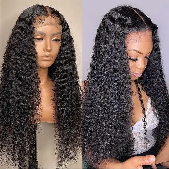 Factory Wholesale Full Virgin Human Hair Glueless Lace Wig Raw 360 Human Hair Curly Wig Transparent Lace Front Wigs For Women
