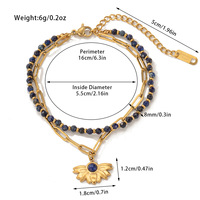 Charme de pendentif en acier inoxydable plaqué or 18K pour accessoire de bijoux de mode de bracelet