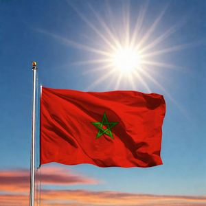 Bandera de Marruecos Personalizada al por Mayor con Anillas de Latón y Poliéster 68D - Product Image 6