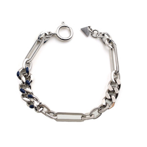 Geometric Chain Spliced Bracelet Steel Color 17cm Unisex Fashion Jewelry - Product Image 5