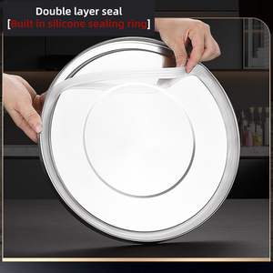 SS201 6L 12L 21L 33L 48L Ensemble de Récipients Hermétiques et Étanche en Acier Inoxydable, Boîtes de Conservation Alimentaire en Métal, Seau à Soupe avec Couvercles - Product Image 4