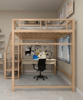 Lit mezzanine moderne en métal, gain de place, avec espace inférieur multifonctionnel, en acier tubulaire robuste de 1,2 mm, idéal pour les chambres d'appartement