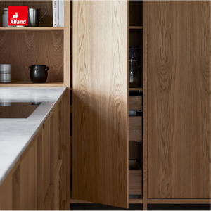 Armoires de rangement hautes Allandcabinet, porte en placage, bois massif, style fermier, armoires de cuisine en bois d'érable et accessoires - Product Image 2
