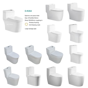 <span class=keywords><strong>WC</strong></span> monobloc à siphon en S en céramique blanche sans rebord, fabriqué à Chaozhou, avec installation 300/400mm pour hôtels (vente en gros) - Product Image 1