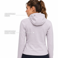 Veste de performance Cross Chill pour femme, à capuche, bleu acier, tricotée, hydrofuge, coupe athlétique, pour activités de plein air et de sport, automne, avec logo, vente en gros