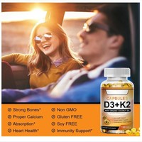 Vente en gros de gélules de vitamine D3 + K2 de haute qualité pour le soutien osseux des adultes, personnalisables, très demandées à l'international