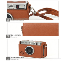 Sac photo léger et souple pour Instax Mini EVO, étui de protection antichoc en cuir PU avec sangle, idéal pour les voyages