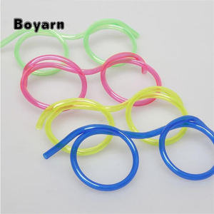 नई फैशन बच्चों के कार्टून रंगीन नवीनता लचीला पीने के भूसे चश्मा - Product Image 3