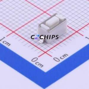 1TS002B-1900-4300-CT Tactile Switch SMD,6x3.5mm Switch Single Pole Single Throw Rectangle Button 1.9N Vertical Mount - Product Image 1