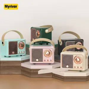 Myriver mini som estéreo sem fio, novo produto de 2023, formato de tv, retrô, rádio, bluetooth, alto-falante u disk, fm, microfone aux tf
