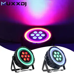 LED Par Licht 7 × 10 W + 48 Stück SMD 3 in 1 Bühnenlichter Farbmischung Par Dose Slim Flat Light für Party DJ Disco Show