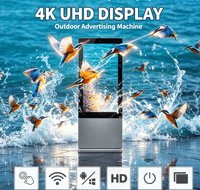 Écran tactile vertical LCD sur pied, machine publicitaire LED Full HD, panneau publicitaire pour extérieur, fourni par l'usine