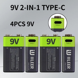 Batterie Li-ion rechargeable USB 9V de haute qualité IILEER USA Warehouse, 350 mAh, 1200 cycles, pour usage domestique, avec câble Type C - Product Image 6