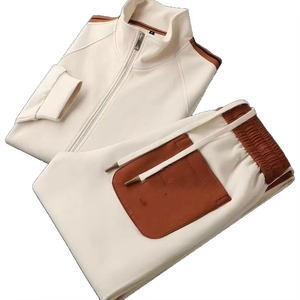 Completo da <span class=keywords><strong>Uomo</strong></span> Due Pezzi Autunno Inverno di Alta Gamma, Giacca a Righe Casual Termica con Ricamo, Traspirante, Disponibile all'Ingrosso - Product Image 3