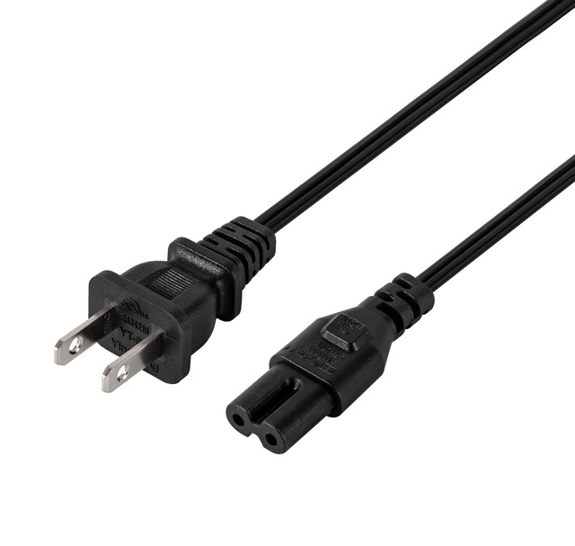 4FT YILUN US 2 Pin Power Cord for TV PS4 PS5 Speaker Monitor Xbox Power Cord for Laptop Wall Ac Power Cables