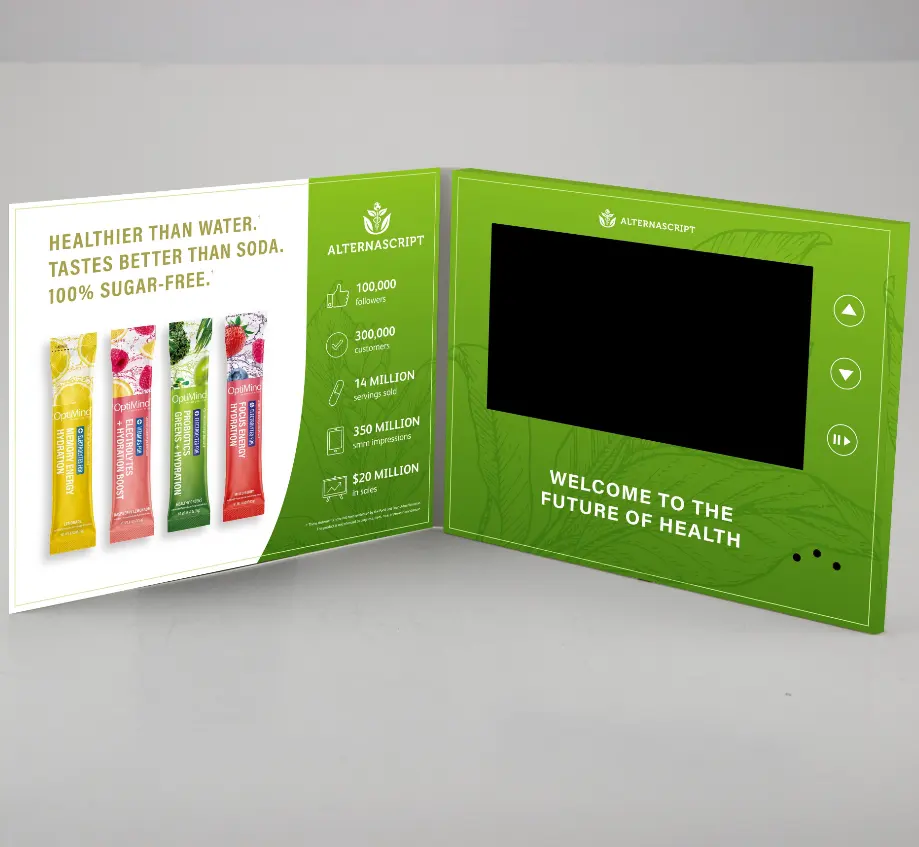 Groß 7 zoll promo tft lcd touch screen pcb bord handgemachte 3d a4 video broschüre karte
