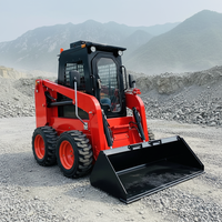 Mini-chargeuse compacte hydraulique à haut débit avec moteur Kubota, hydraulique HYDAC, chargeuse sur roues avec tarière et grappin pour l'agriculture