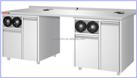 Acier inoxydable Restaurant Bar Bubble Tea Cabinet Cocktail Station Extérieur Jus Café Préparation des aliments Table Comptoir Avec Réservoir De Glace