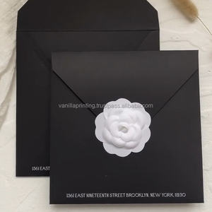 Enveloppe à fleurs personnalisée haut de gamme imprimant des enveloppes d'affaires personnalisées conçues et imprimées sur du papier noir de haute qualité - Product Image 4