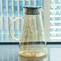 Bouilloire en verre vintage moderne et classique, de luxe léger, résistante à la chaleur, pour café, eau froide, jus, idéale pour les fêtes et la maison.