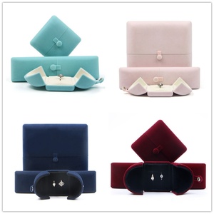 Factory Wholesale Low MOQ Custom Logo Velvet Jewelry Packaging Box Ring <b>Earring</b> Necklace Case Jewelry <b>Boxes</b> - Product Image 2