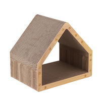 Maison à gratter pour chat en forme de pyramide, lit vertical en bois pour chat, nid de chat en carton ondulé, jouet pour chat d'intérieur