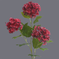 Bunga Hydrangea Sutra Pink Berkualitas Tinggi 3 Kepala Tangkai Tunggal, Sentuhan Asli, Simulasi Tinggi, untuk Wisuda, Natal, Pernikahan