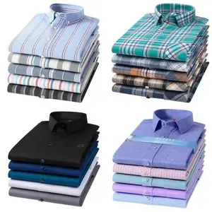 2024 Men's Shirt Long Sleeve Printed Iron Drill Shirt Men's Slim-fit Non-iron Wrinkle-resistant Shirt For Men