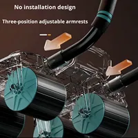 Rouleau abdominal à 4 roues avec rebond automatique et support pour les coudes pour l'entraînement à domicile