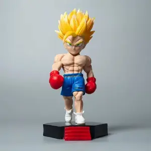 22cm Dragon Balls CB Fitness músculo Son Gahan figura Super Saiyan guantes de boxeo clásico Anime figurita modelo muñecas