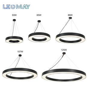 EU magazzino interno ufficio LED luce pendente regolabile in altezza facile installazione profili in alluminio nero alta illuminazione - Product Image 2