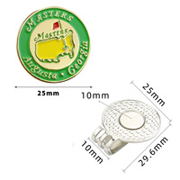 Marqueur de balle de golf de 25 mm, plaqué argent, avec motif 3D en relief, souvenir de collection, cadeau pour golfeur pour la fête des pères