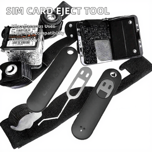 Herramienta de extracción de llave de teléfono antipérdida, soporte de expulsión de aguja de tarjeta dedal con funda protectora eyector de bandeja SIM - Product Image 2