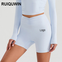 RUIQUWIN Short de yoga sans couture pour femmes avec logo personnalisé Short d'entraînement à séchage rapide hautement extensible Running Cycling Respirant Fitness Wear