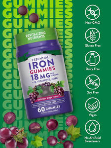 Oem פרטי תווית ברזל טבעוני 60 ספירת טבעוני, לא gmo & תוספת ללא גלוטן עם אבץ & B ויטמינים B - Product Image 4