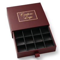 Boîte en carton pour chocolats pralinés avec manchon coulissant pour emballage alimentaire de luxe, boîte cadeau en carton de qualité supérieure