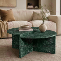 Tables basses en marbre vert foncé, style nordique simple et élégant, en pierre naturelle, tables gigognes pour salon, meubles de maison