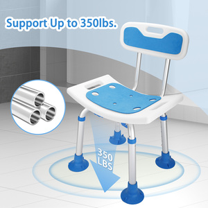 Pengxing Modern Bath <strong>Chair</strong> Adjustable Upholstered Back Shower <strong>Chair</strong> for <strong>Elderly</strong> &amp; Disabled - Product Image 5