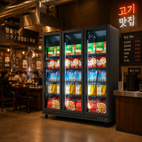 Vitrine Réfrigérée Verticale à Écran Complet en Verre pour Viande Congelée, Durian, Plats Préparés, Congélation Rapide - Idéale Supermarché