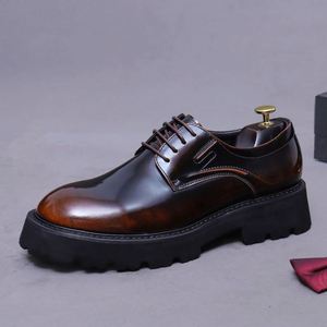 Zapatos Formales de Negocios para Hombre, Nuevos Modelos de Verano, Zapatos de Boda de Tres Piezas, de Cuero Vacuno, con Punta Cuadrada, con Cordones, Transpirables y Antideslizantes - Product Image 2